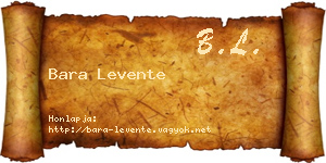Bara Levente névjegykártya